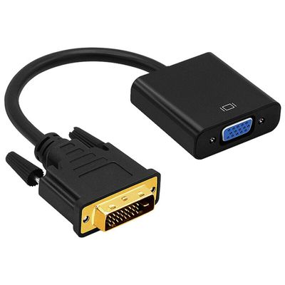 Конвертер DVI-D (24 + 1) (тато) на VGA (мама) 10cm, Black, FULL HD 1080P, Пакет Q250 YT-C-DVI-(M)/VGA(F) фото