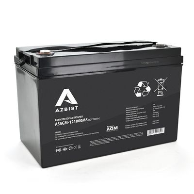 Акумулятор AZBIST Super AGM ASAGM-121000M8, Black Case, 12V 100.0Ah ( 329 x 172 x 215 ) Q1 ASAGM-121000M8 фото