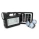 Переносний ліхтар GD-101+ Solar, 1+1 режим, вбудований акум, 3 лампочки 3W, USB вихід, Black, Box GD-101 фото 1