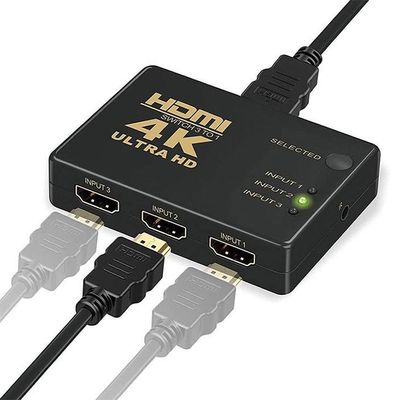 Пассивный HDMI свич с пультом ДУ IR, 1080Р, 1,4 версия, 1=>3 порта, Blister YT-PS HDMI1=>3+RK фото