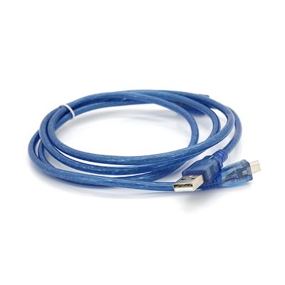 Кабель USB 2.0 (AM / Місго 5 pin) 1,5м, прозорий синій, Пакет YT-AM/Mc-1.5B фото
