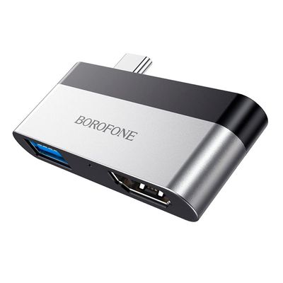 Перехідник BOROFONE DH2 Type-C(Male) - USB3.0+2*HDMI, Black, Box BOROFONE DH2 фото