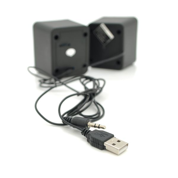 Колонки 2.0 Kisonli V310 для ПК і ноутбука, USB + 3.5mm, 2x0,5W, 20Hz- 20KHz, Black, BOX, Q100 V310B фото