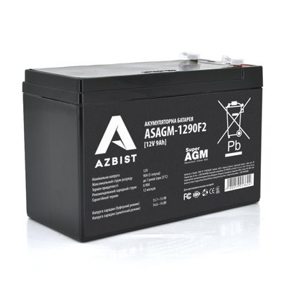 Аккумулятор AZBIST Super AGM ASAGM-1290F2, Black Case, 12V 9.0Ah (151 х 65 х 94 (100) ) Q10/420 ASAGM-1290F2 фото