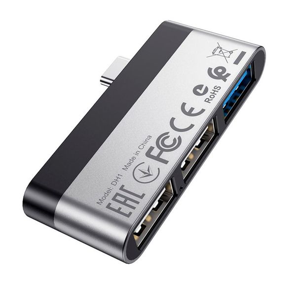 Перехідник BOROFONE DH1 Type-C(Male) - USB3.0+2*USB2.0, Black, Box BOROFONE DH1 фото