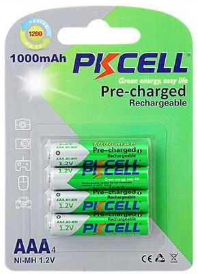 Аккумулятор PKCELL 1.2V AAA 1000mAh NiMH Already Charged, 4 штуки в блистере цена за блистер, Q12 PC/AAA1000-4BA фото