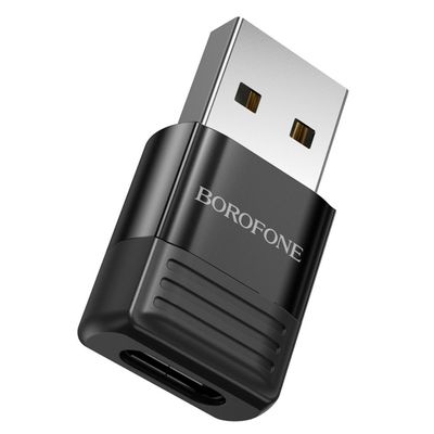 Переходник Borofone BV18 USB2.0(M) => Type-C(F), Black, Blister Borofone BV18 фото