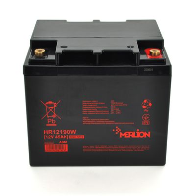 Аккумуляторна батарея MERLION HR12190W, 12V 45Ah ( 196 х 165 х 173 (173) ) HR12190W фото