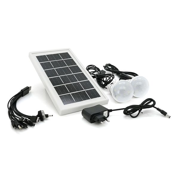 Переносной фонарь LX-1902+Solar, 3 режима, солнечная панель, встроенный аккум 7200mAh, 2 лампочки 3W, СЗУ, Black, Box LX-1902 фото