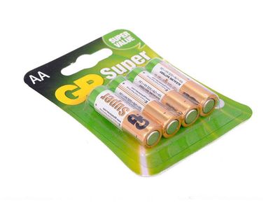 Батарейка GP Super 15A-2UE4, щелочная AA, 4 шт в блистере, цена за блистер 15A-2UE4 фото