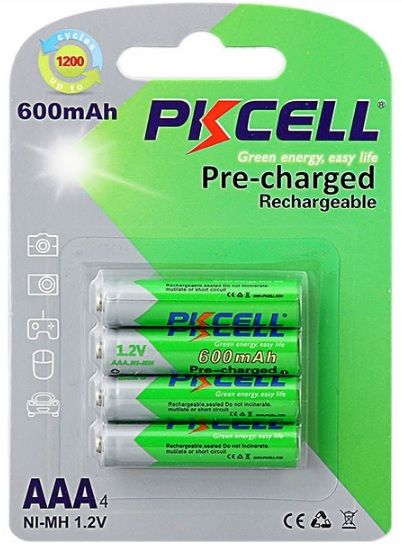 Акумулятор PKCELL 1.2V AAA 600mAh NiMH Already Charged, 4 штуки в блістері ціна за блістер, Q12 PC/AAA600-4BA фото