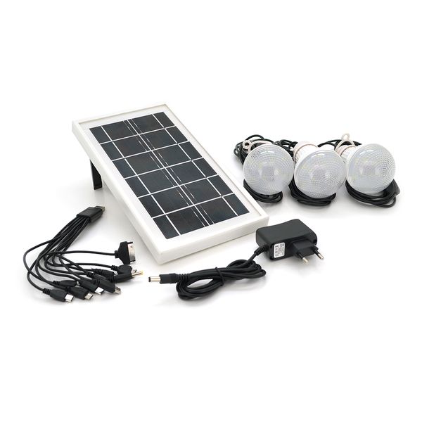 Переносной фонарь LX-1908+Solar, 3 режима, солнечная панель, встроенный аккум 7000mAh, 3 лампочки 3W, Радио, СЗУ, Black, Box LX-1908 фото