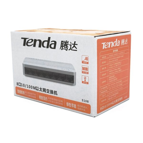 Коммутатор Tenda S108 8 портов Ethernet 10/100 Мбит/сек, BOX Q100 S108 фото