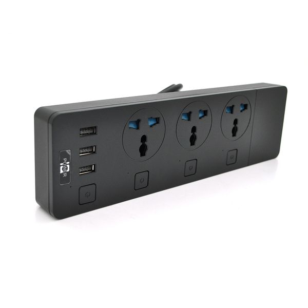 Сетевой фильтр ТВ-Т11, 3 розетки + 3 USB, с переключателем на каждую розетку, 2 м, сечение 3х0,75мм, 3000W, Black, Box ТВ-Т11-Black фото