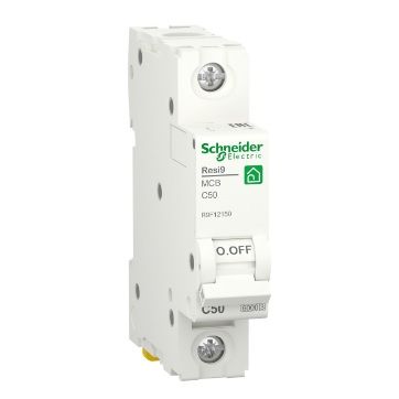 Автоматичний вимикач Schneider RESI9 50А, 1P, крива, 6кА R9F12150 фото