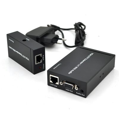 Активний подовжувач VGA сигналу до 300m по витій парі Cat5e / 6e, 1080P, Black, BOX YT-AEC VGA1080P-300m фото