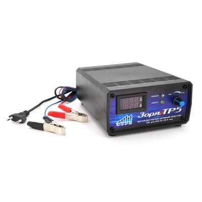 Трансформаторное зарядное устройство ТР-5 для аккумулятора 12V, емкость АКБ 32-140А/ч, ток заряда 10A, вольтметр+амперметр+охлаждение ТР-5 фото
