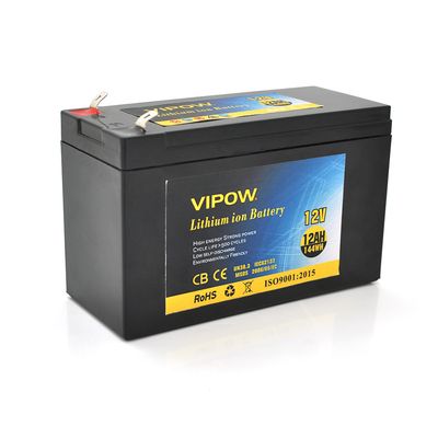 Аккумуляторная батарея литиевая Vipow 12 V 12Ah с элементами Li-ion 18650 со встроенной ВМS платой, (3S6P) (151х65х94(100))мм, Q20 VP-12120LI фото
