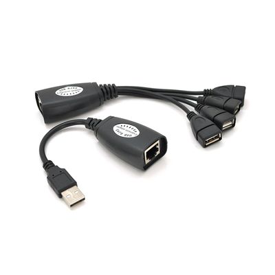 Подовжувач USB 2.0 сигналу по F / UTP до 50 метрів, RJ-45 to AM + RJ-45 to 4xAF, Blister Q100 YT-EC USB-RJ-45/M+4RJ-45 фото