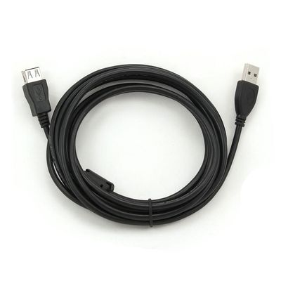 Подовжувач USB 2.0 AM / AF, 2.0m, 1 ферит, чорний Пакет Q250 YT-AM/AF-2.0B фото