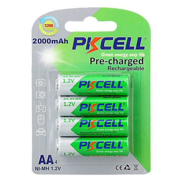 Аккумулятор PKCELL 1.2V AA 2000mAh NiMH Already Charged, 4 штуки в блистере цена за блистер, Q12 PC/AA2000-4B фото