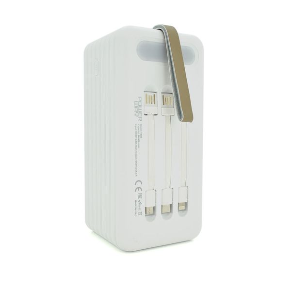 Powerbank TX-80 80000mAh, кабеля USB: Micro, Lighting, Type-C, White/Black, (1460g), Blister TX-80 фото