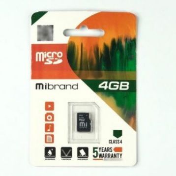 Карта пам'яті Mibrand microSDHC Class 4, 4GB microSDHC-Mb/4 фото