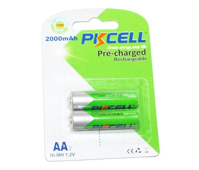 Аккумулятор PKCELL 1.2V AA 2000mAh NiMH Already Charged, 2 штуки в блистере цена за блистер, Q25 PC/AA2000-2BA фото