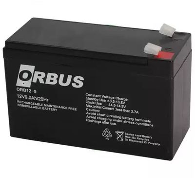 Аккумуляторная батарея ORBUS ORB1290 AGM 12V 9Ah (151x65x94) 2.40 kg Q10/450 ORB12-9 фото
