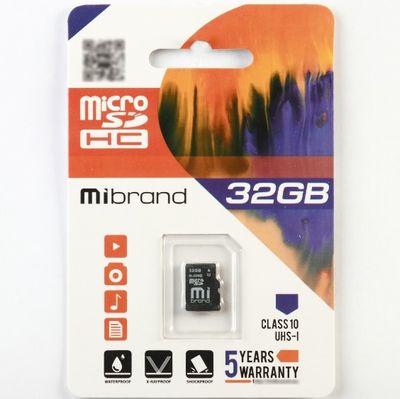 Карта пам'яті Mibrand microSDHC Class 10 UHS-I, 32GB microSDHC-Mb/32 фото