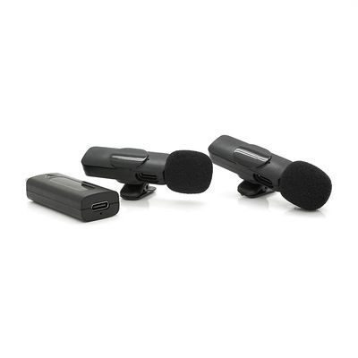 Петличний бездротовий мікрофон K35 (2шт), роз'єм Jack 3.5, вбудований акумулятор 60 mAh, Black, Box NX-PBM/Jack 3.5/2 фото