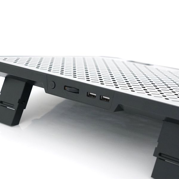 Підставка під ноутбук IceCoorel A17, 10-15.6", 6 * 80mm 1800±10% RPM, корпус пластик + алюміній, 2xUSB 2.0, 366x256x23mm, RGB, Box, Q20 A17 фото