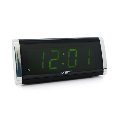 Електронний годинник VST-730, будильник, живлення від кабелю 220V, Green Light VST-730/G фото