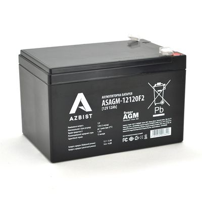 Аккумулятор AZBIST Super AGM ASAGM-12120F2, Black Case, 12V 12.0Ah (151х98х 95 (101) ) Q6/192 ASAGM-12120F2 фото