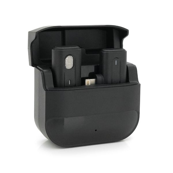 Петличный беспроводной микрофон M9+ в кейсе, разъем Lighting, встроенный аккумулятор 80 mAh, Black, Box NX-PBM/M9+ фото