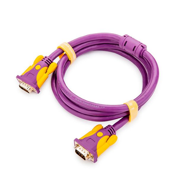 Кабель JH-VGA39 VGA 3+9, 10,0m, male to male (тато-тато), 1 ферит, purple, Пакет JH-VGA39 фото