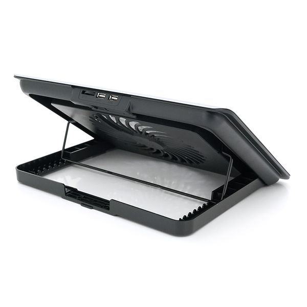 Подставка под ноутбук IceCoorel A18, 10-15.6", 1*180mm 580±10% RPM, корпус пластик+алюминий, 2xUSB 2.0, 350x225x26mm, Silver, Box, Q20 A18 фото