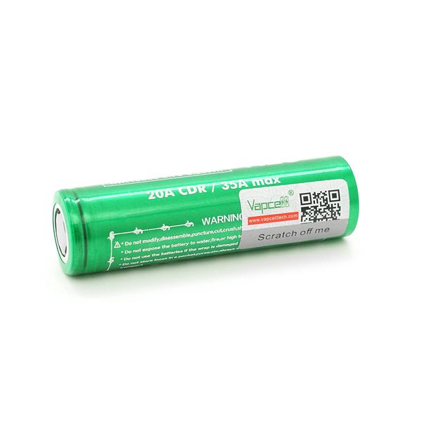 Акумулятор 18650 Li-Ion Vapcell INR18650 R25, 2500mAh, 20A, 4.2/3.6/2.5V, Green INR18650 R25 фото