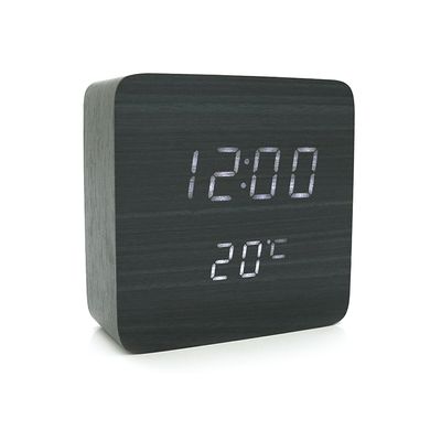 Електронний годинник VST-872 Wooden (Black), з датчиком температури, будильник, живлення від кабелю USB, White Light VST-872BG фото