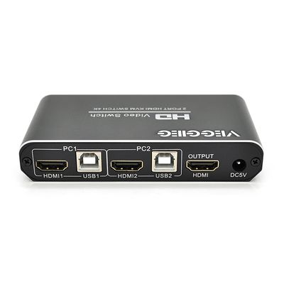 Активный VEGGIEG V-H201 KVM HDMI 2*1 сплиттер, поддерживает 2Kx4K, 30Hz, Black, Box V-H201 фото