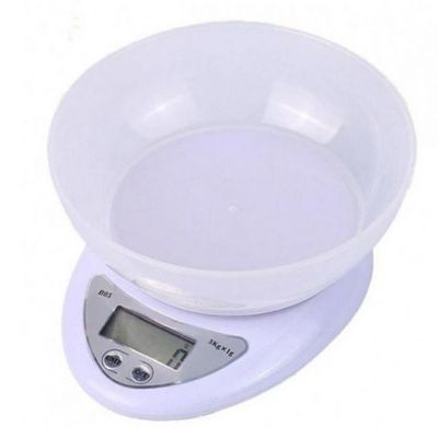 Весы точные кухонные с круглой чашкой, 0,001-5 кг, питание 2 батарейки АА ACS-126 фото