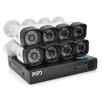Комплект відеоспостереження Outdoor 017-8-5MP Pipo (8 вуличні камери, кабелі, блок живлення, відеореєстратор APP-Xmeye) YT22431 фото