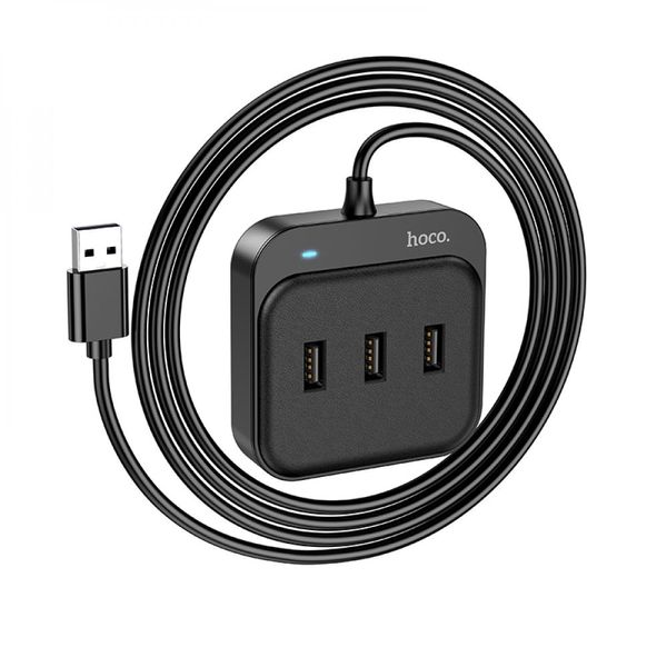 Хаб USB Hoco HB31 Easy 4-in-1 converter(USB to USB2.0*4)(L=1.2M) ЦУ-00037844 фото