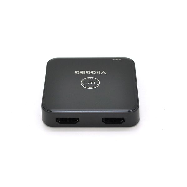 Перемикач двоскерований VEGGIEG V-HD01 HDMI2.0 з живлення через USB, підтримує 2Kx4K, 30Hz, Black, Box V-HD01 фото