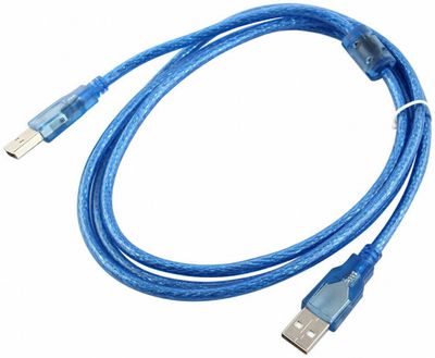 Кабель USB 2.0 RITAR AM/AM, 3.0m, прозрачный синий YT-AM/AM-3.0TBL фото