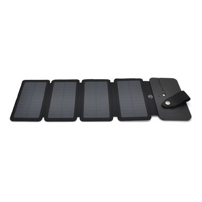 Solar panel 4 Foldings, built-in microUSB cable, Output: 5 /1 А(USB), plastic, Black, Corton box 26932 фото