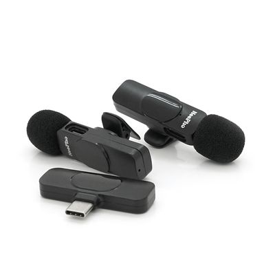 Петличний бездротовий мікрофон NeePho N8+(2шт), роз'єм Type-C, вбудований акумулятор 80 mAh, Black, Box NeePho N8+/2 фото