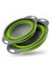 Дуршлаг силиконовый складной 2 шт в комплекте (большой + маленький) Collapsible filter baskets, зеленый Art-FIL258 фото 3