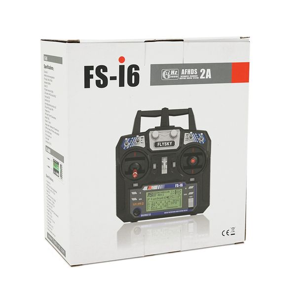 Пульт радіокерування 6ch FlySky FS-I6 + приймач FS-IA6, ручка газу ліворуч FS-I6-LHT фото