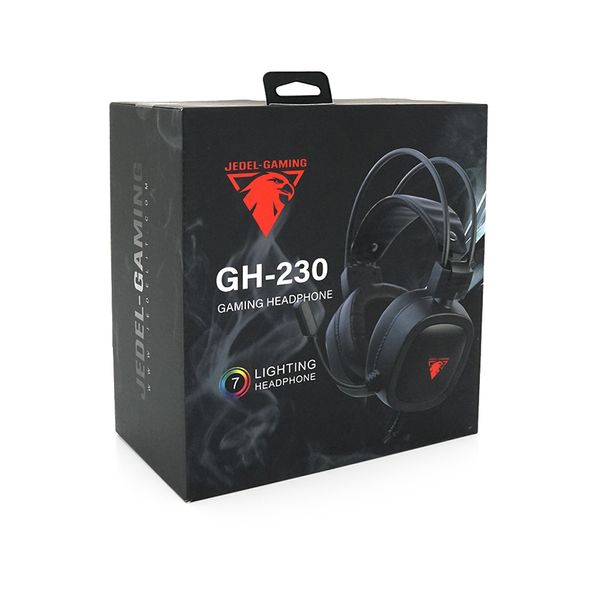 Навушники провідні Jedel GH-230, з мікрофоном та регулюванням гучності, Black, Box GH-230 фото